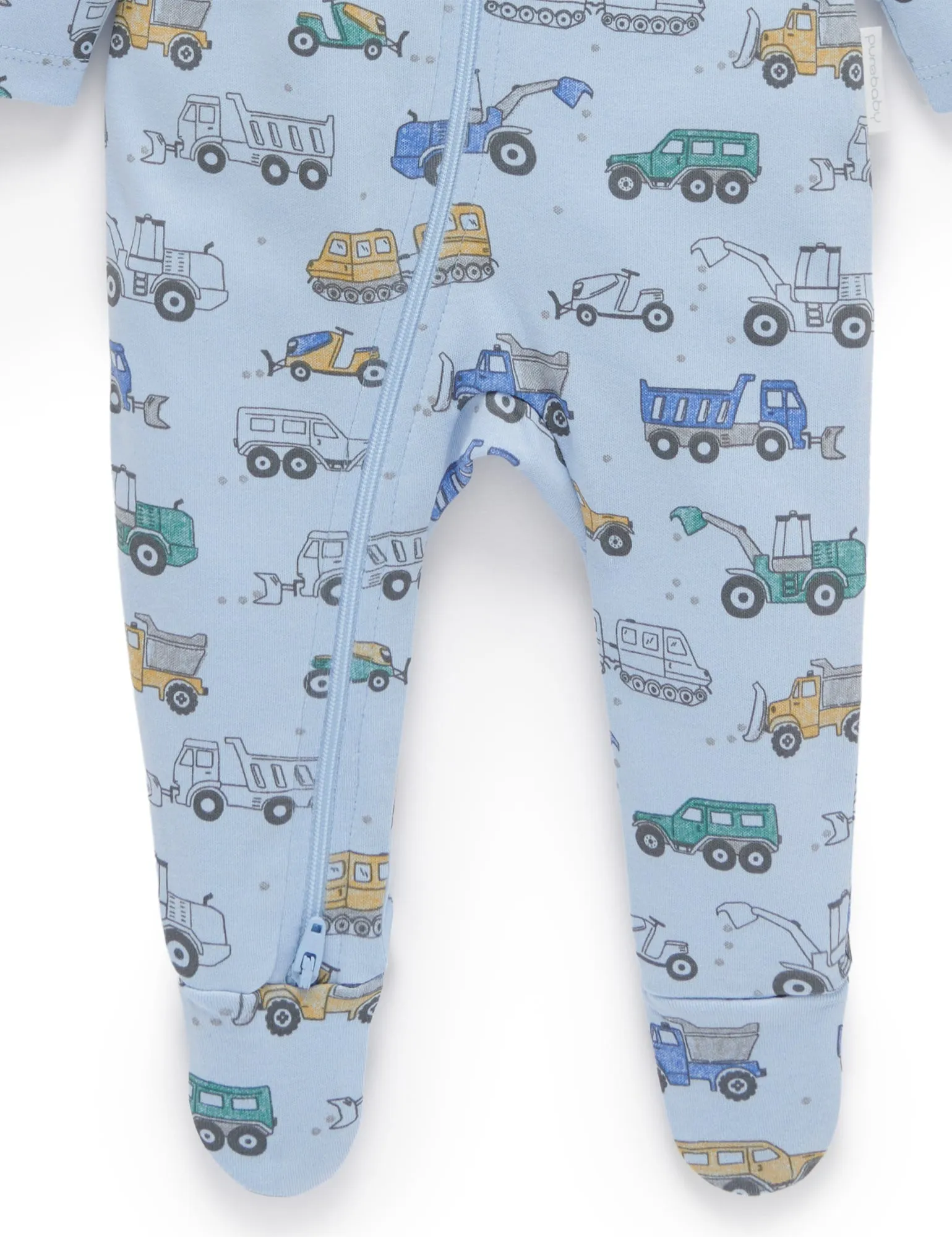2 Pack Zip Growsuit - Icicle Snow Vehicle Print