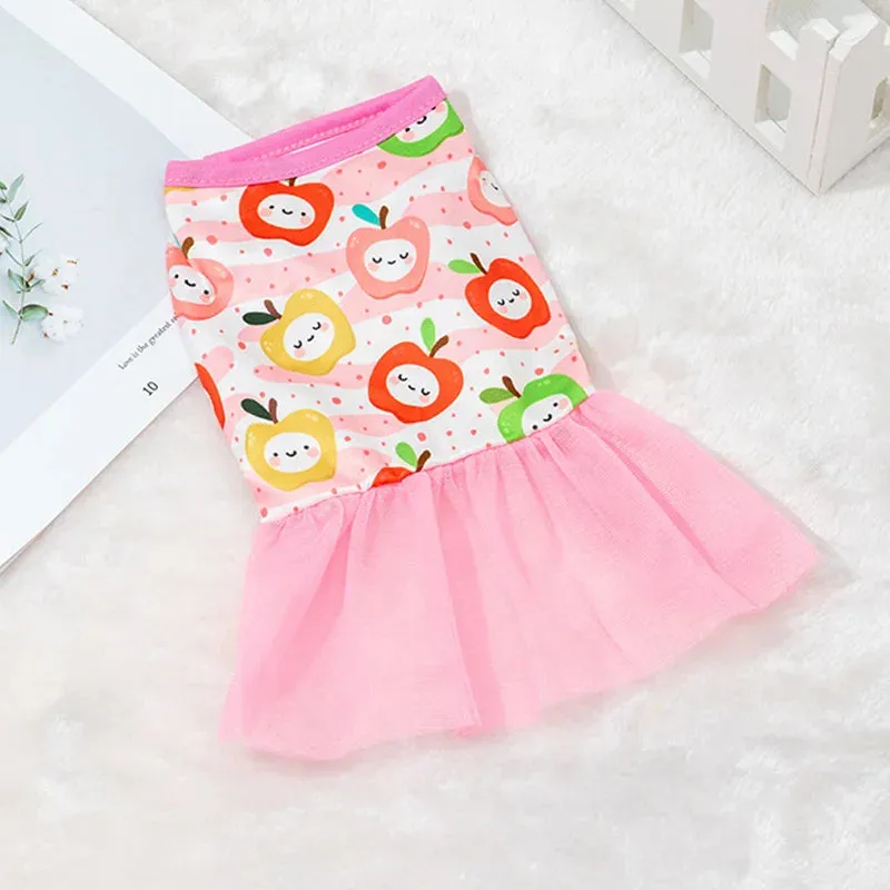 2024 New Fashion Lace Design Dog Dress | Spring/Summer Mesh Puppy Skirt | Cat & Dog Fashion Pet Apparel