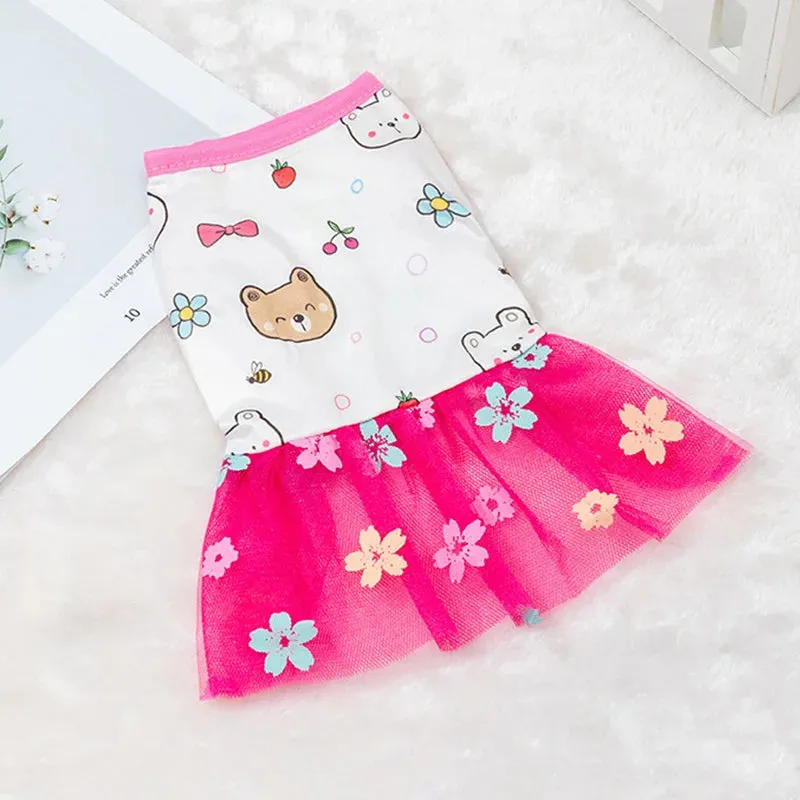 2024 New Fashion Lace Design Dog Dress | Spring/Summer Mesh Puppy Skirt | Cat & Dog Fashion Pet Apparel