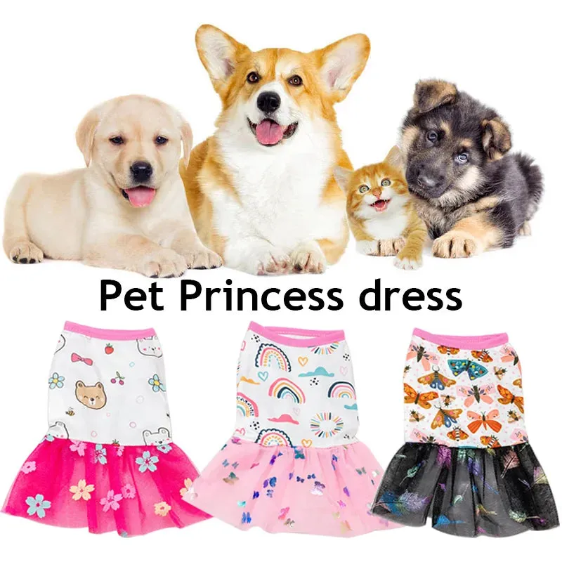 2024 New Fashion Lace Design Dog Dress | Spring/Summer Mesh Puppy Skirt | Cat & Dog Fashion Pet Apparel