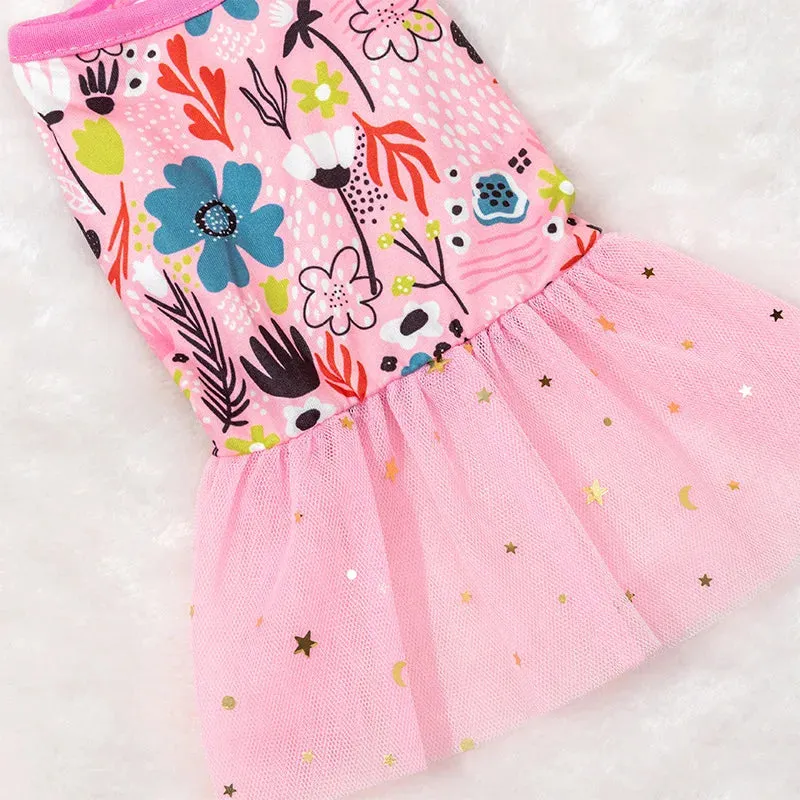 2024 New Fashion Lace Design Dog Dress | Spring/Summer Mesh Puppy Skirt | Cat & Dog Fashion Pet Apparel