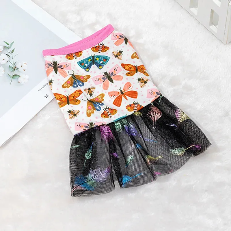 2024 New Fashion Lace Design Dog Dress | Spring/Summer Mesh Puppy Skirt | Cat & Dog Fashion Pet Apparel
