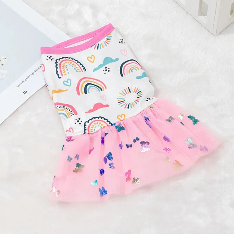 2024 New Fashion Lace Design Dog Dress | Spring/Summer Mesh Puppy Skirt | Cat & Dog Fashion Pet Apparel