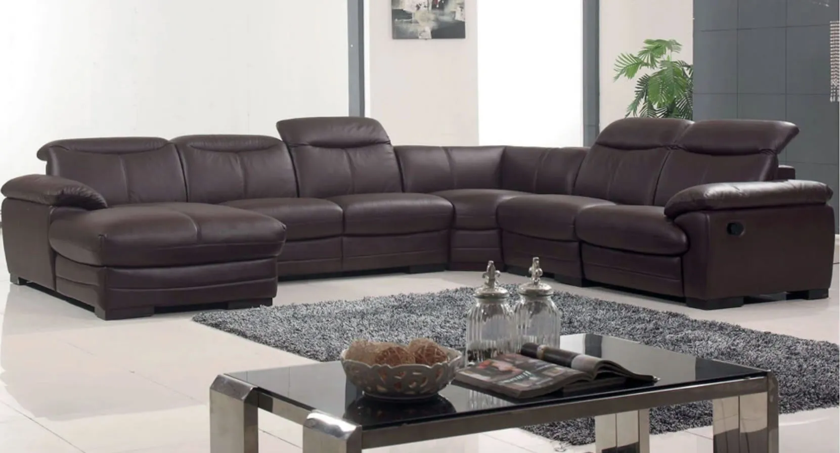 2146 Sectional with Left Facing Chaise and Manual Recliner