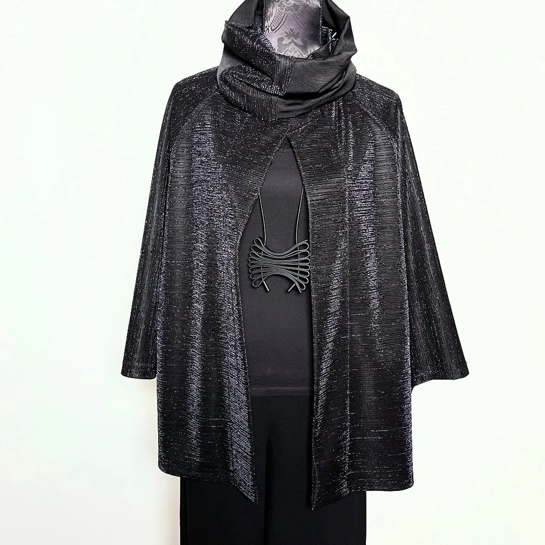 Abbey Swing Coat - Black sparkle