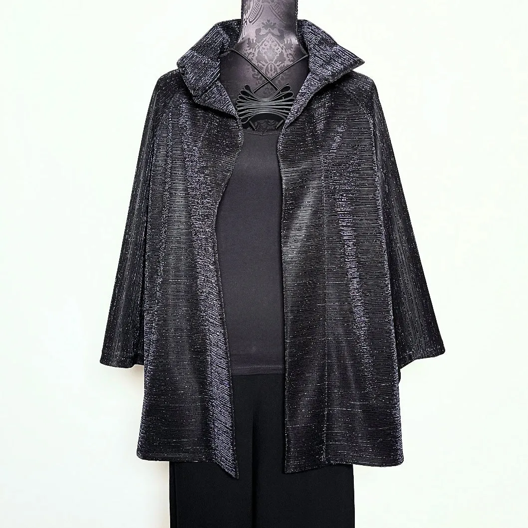 Abbey Swing Coat - Black sparkle