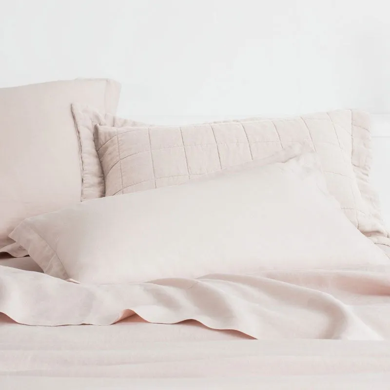 Abbotson Blush Quilted Pillow Sham by Sheridan