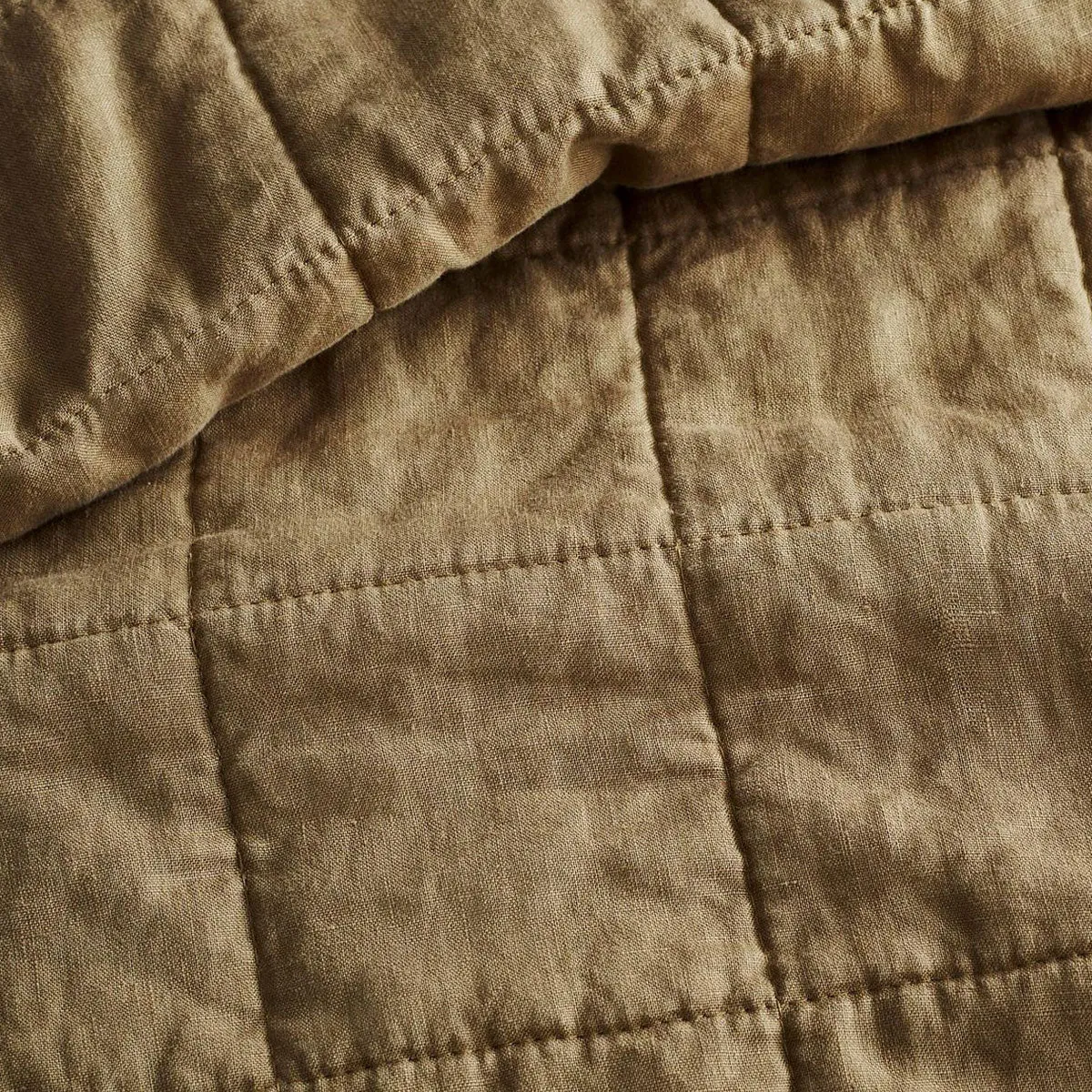 Abbotson Cumin Linen Quilted European Pillowsham by Sheridan