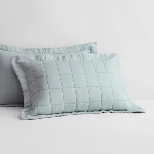 Abbotson Mint Frost Linen Quilted PILLOWSHAM by Sheridan