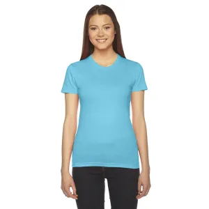 American Apparel Women's Turquoise Fine Jersey Short-Sleeve T-Shirt