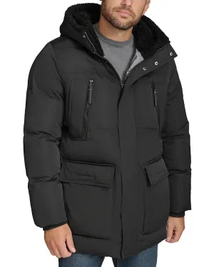 Andrew Marc Mens Parka Coat Large Black Hooded