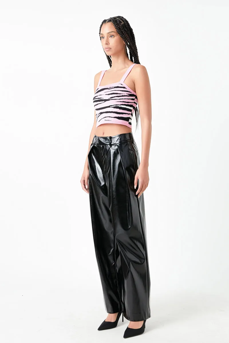 Animal Print Knit Top