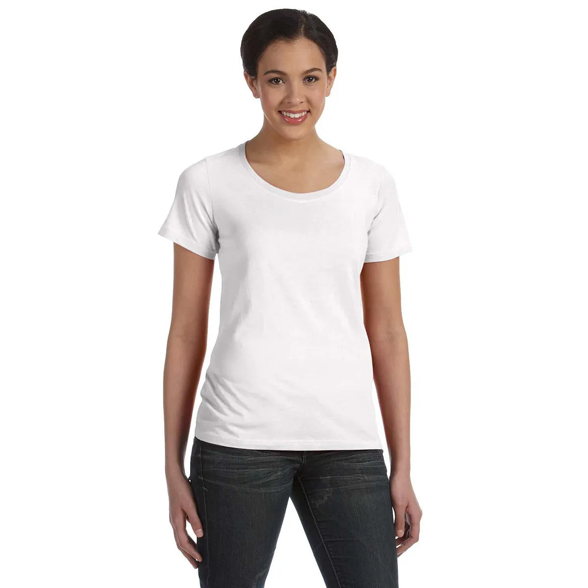 Anvil Women's White Ringspun Sheer Featherweight T-Shirt