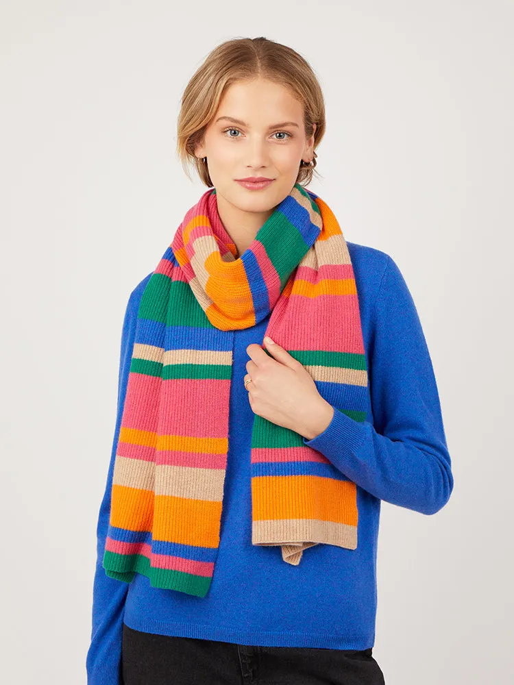 Azmin Multi Stripe Cashmere Scarf