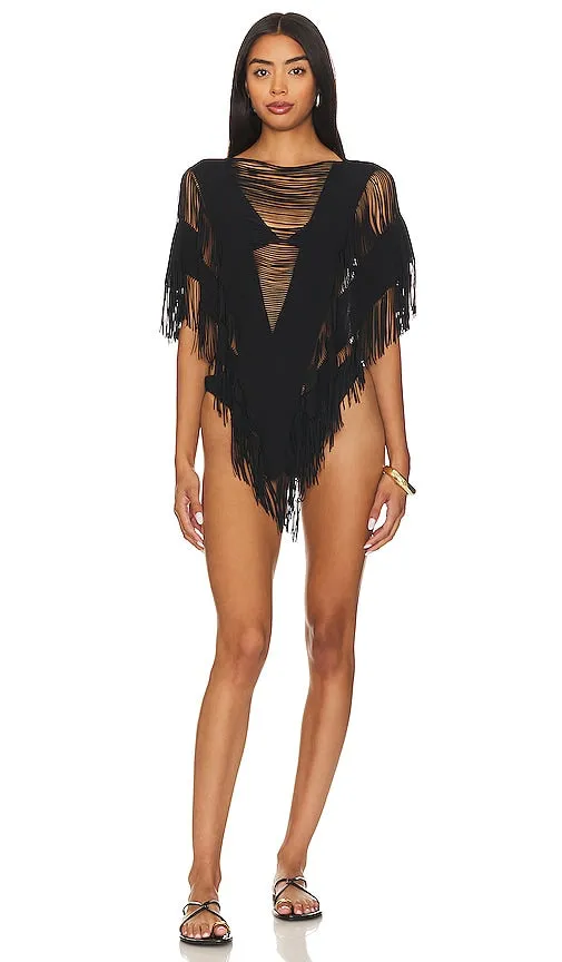 Beach Bunny Haute Summer Poncho in Black