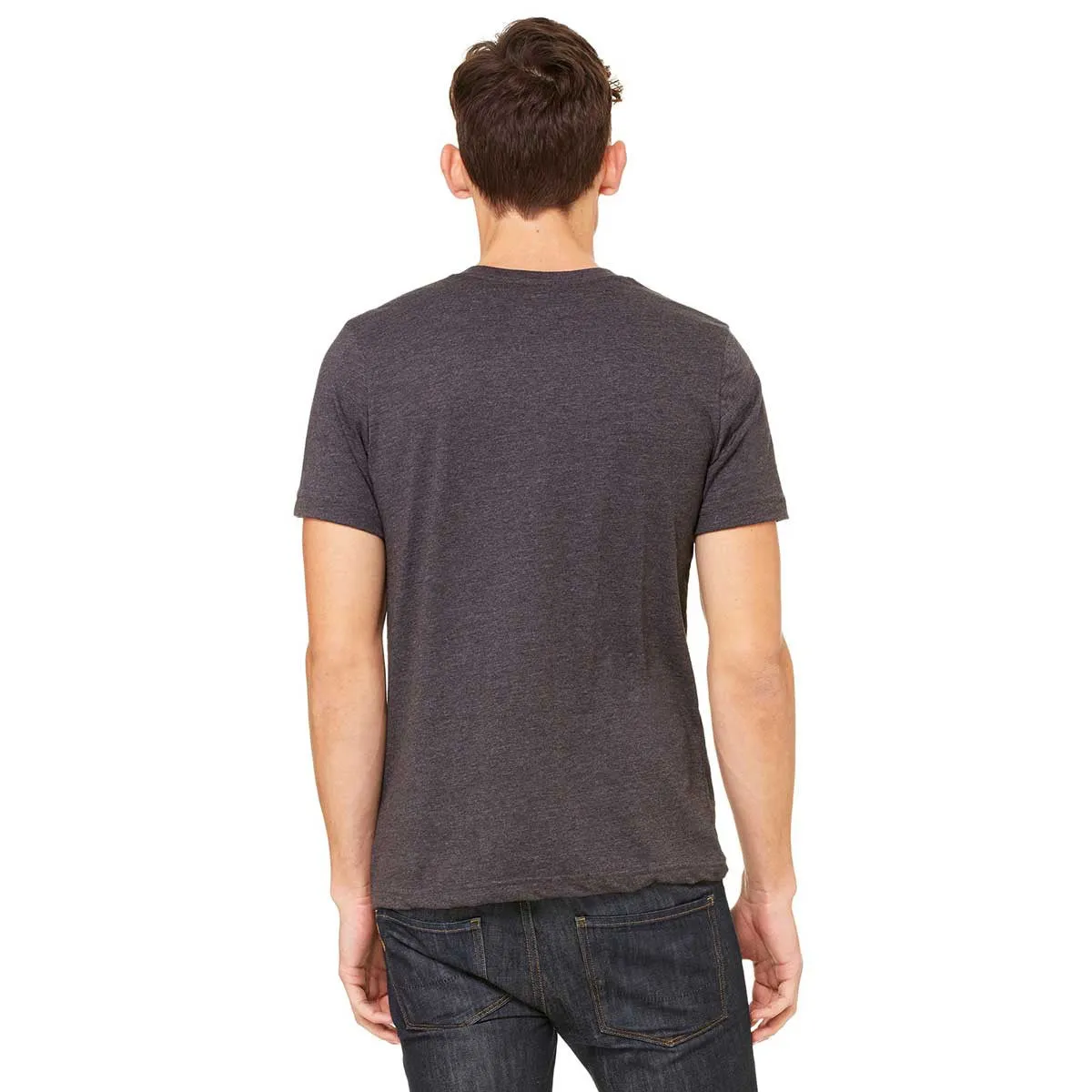 Bella   Canvas Unisex Dark Grey Heather Made in the USA Jersey Short-Sleeve T-Shirt