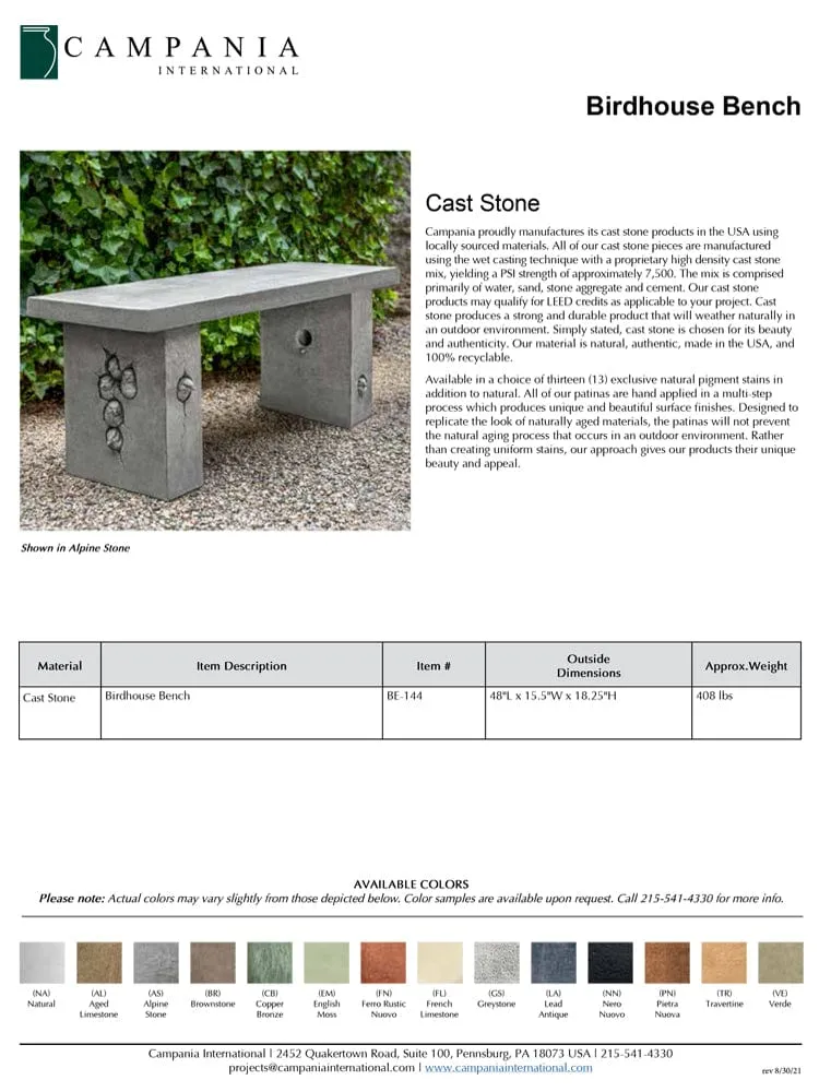 Birdhouse Bench