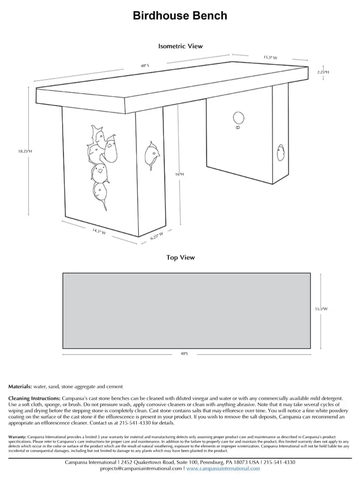 Birdhouse Bench