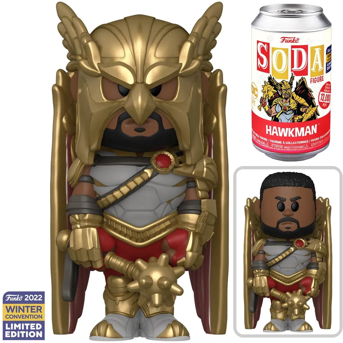Black Adam Hawkman Vinyl Soda Figure - 2022 Winter Convention Exclusive