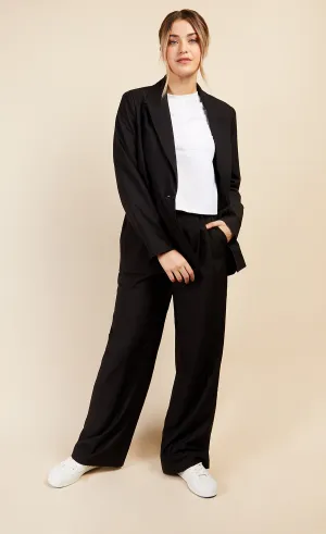 Black Wide Leg Trousers by Vogue Williams