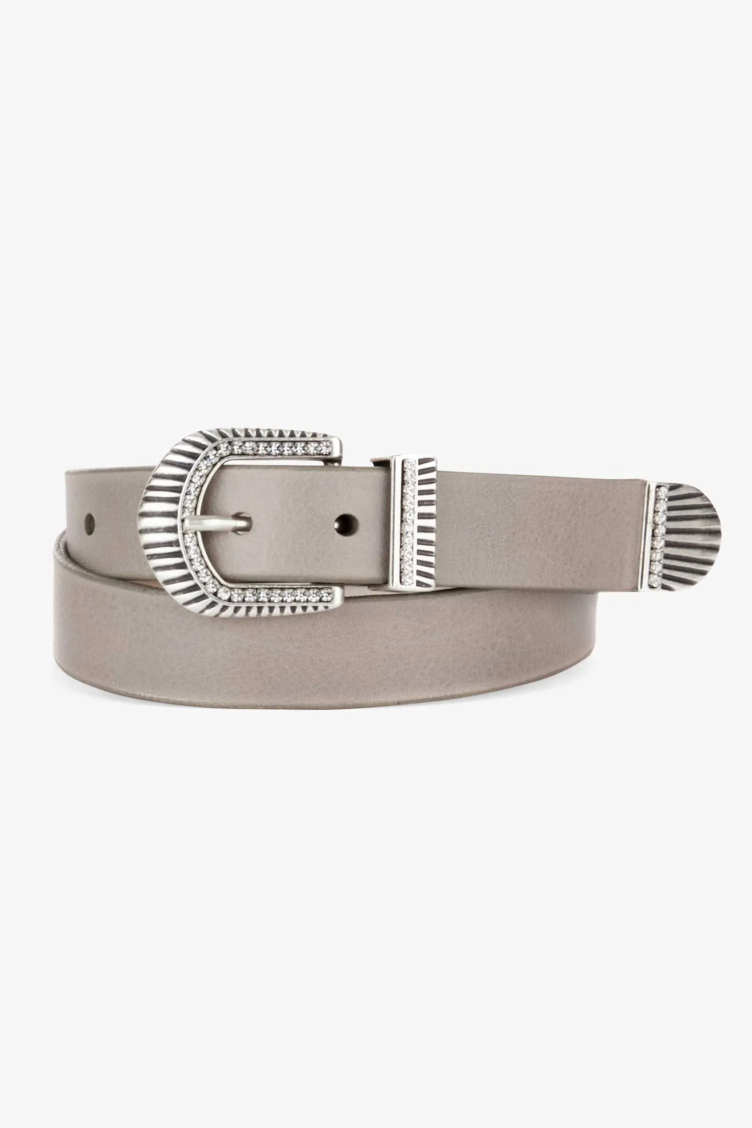 Brave Leather Mylah Crystal Pebbled Belt