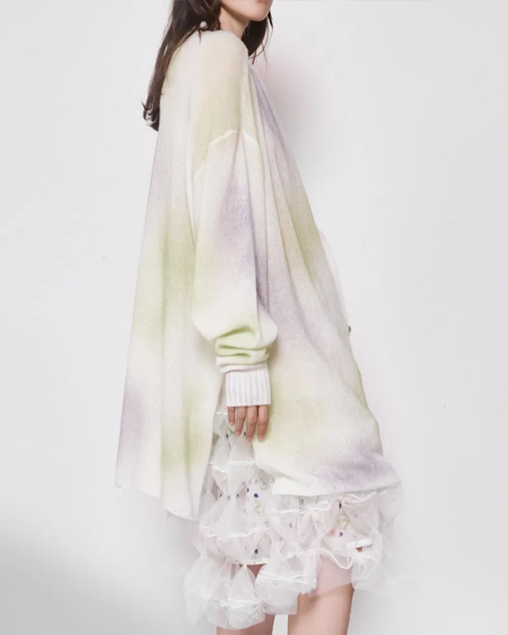 Bubble Placket Oversized Cardigan