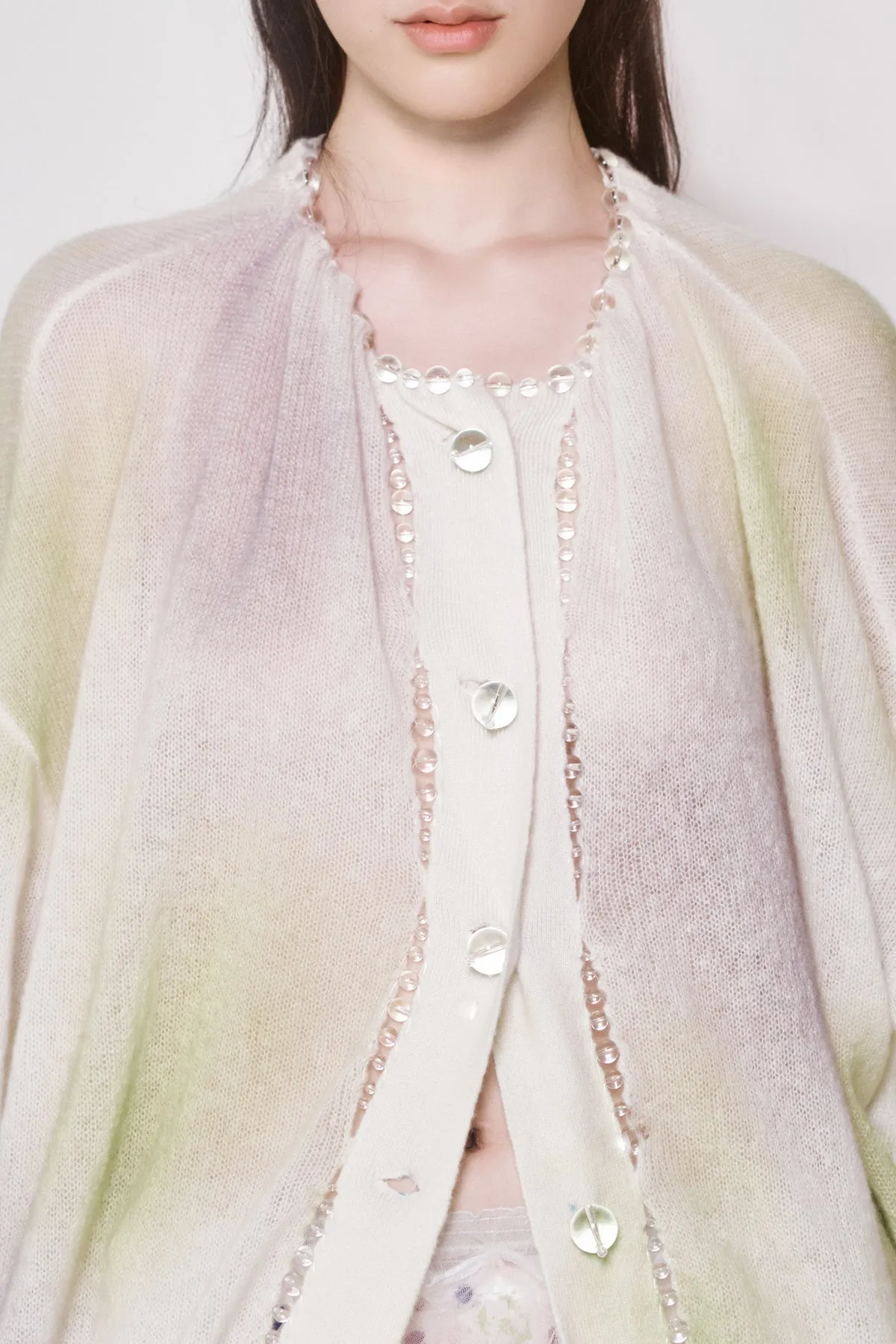 Bubble Placket Oversized Cardigan
