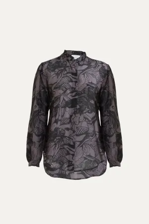 Callista Mermaid Print Silk Shirt