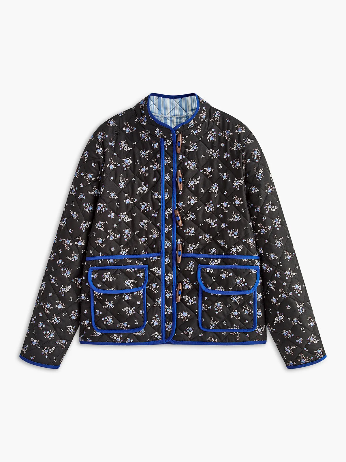 Chicmy-Vintage Contrast Trim Winter Coat