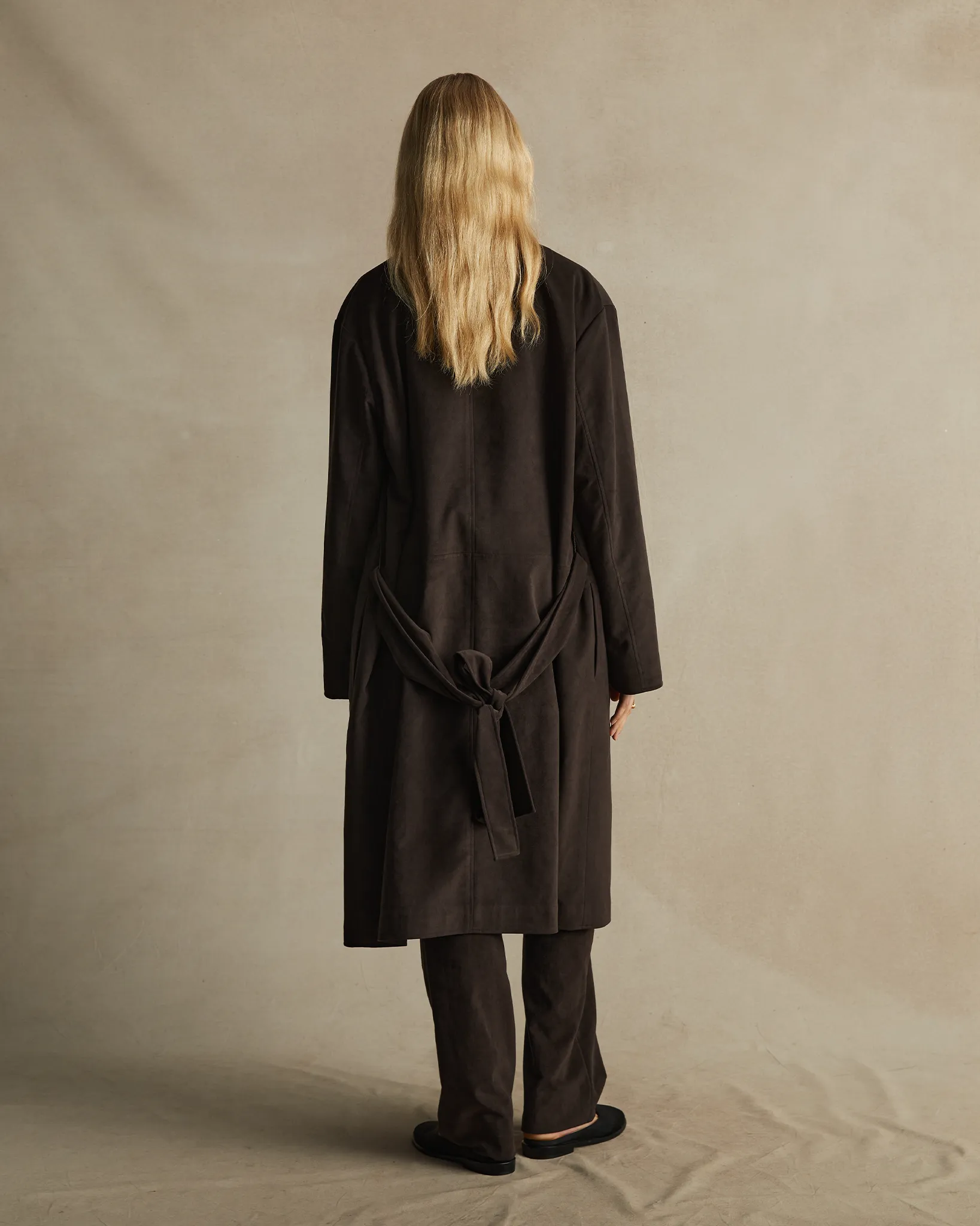 Coffee Suede Kristina Coat