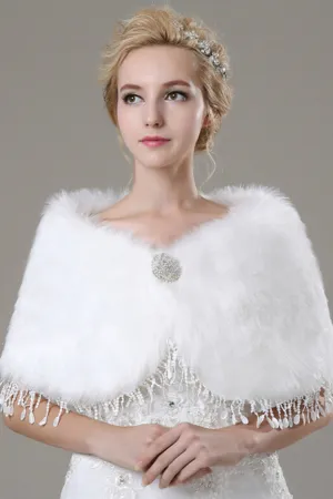 Elegant Faux Fur Wedding Wrap
