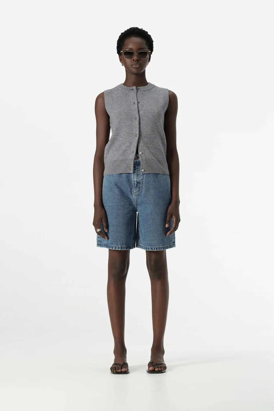 Elka Collective Rowan Knit Vest - Grey Marle