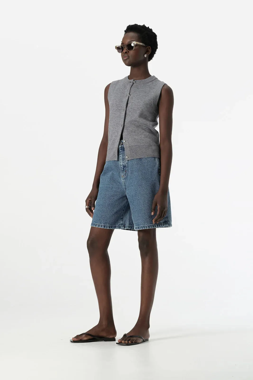 Elka Collective Rowan Knit Vest - Grey Marle