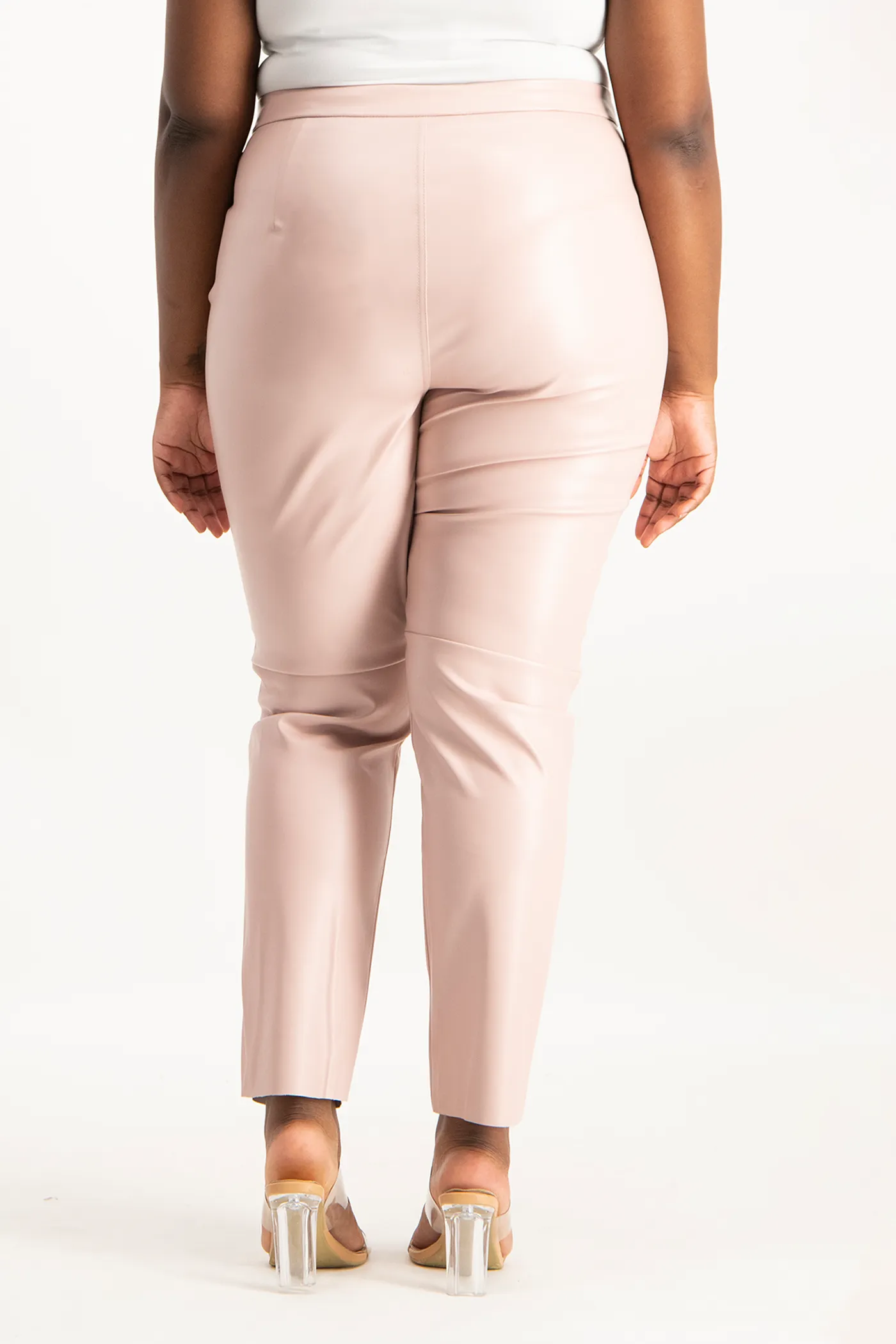 Esme Faux Leather Pants - Blush