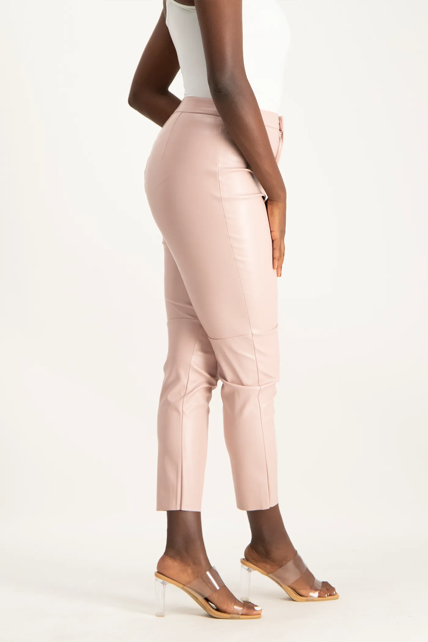 Esme Faux Leather Pants - Blush