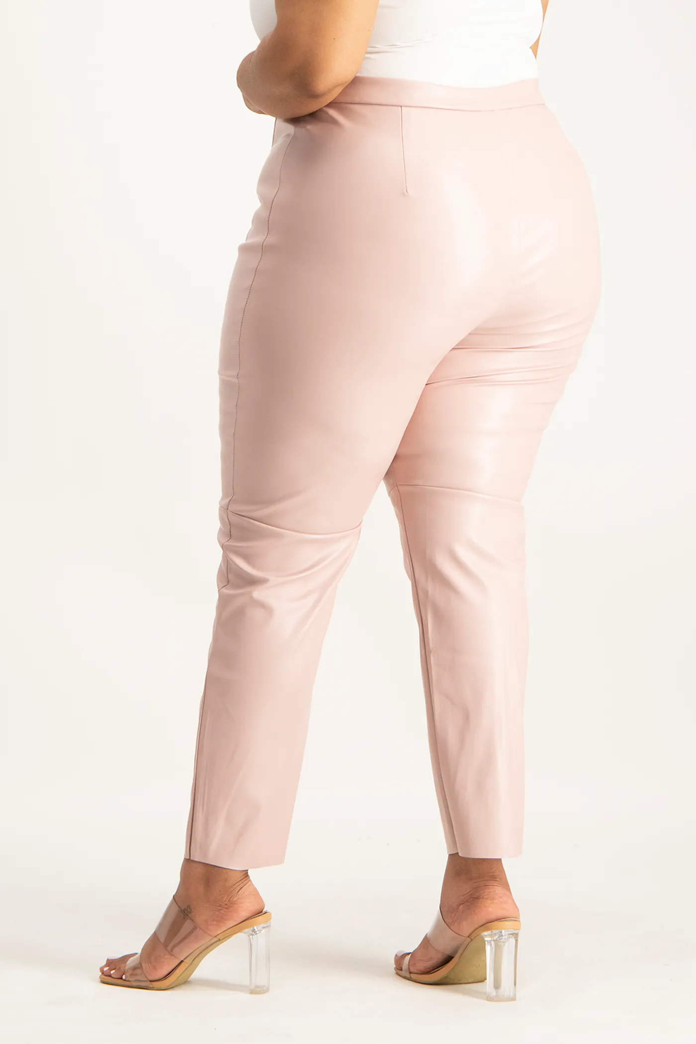 Esme Faux Leather Pants - Blush