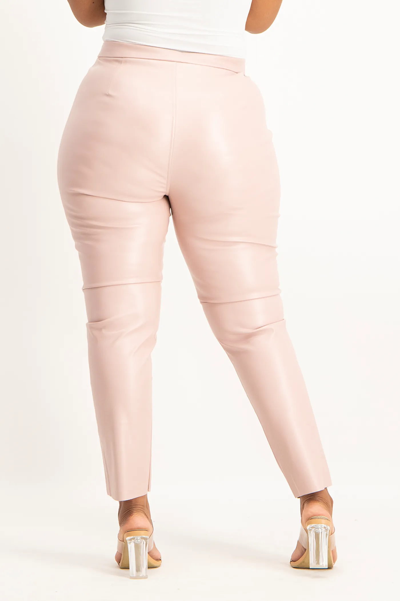 Esme Faux Leather Pants - Blush