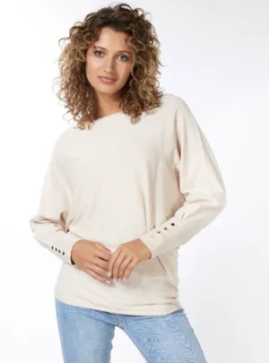 ESQ Button Cuff Sweater-Sand