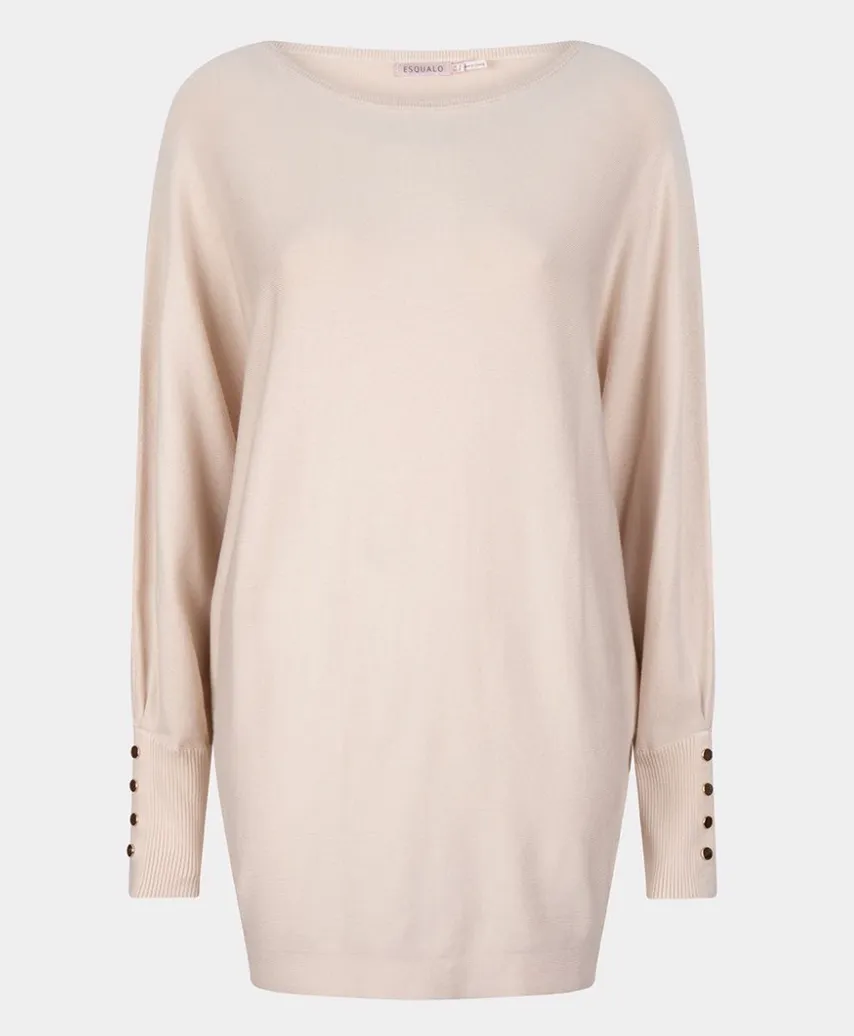 ESQ Button Cuff Sweater-Sand