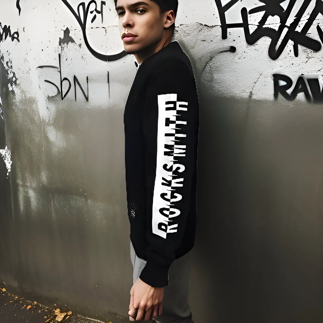 ^FAMOUS STARS AND STRAPS / ROCKSMITH^ (BLACK) CREWNECK SWEATSHIRT COLLABORATION