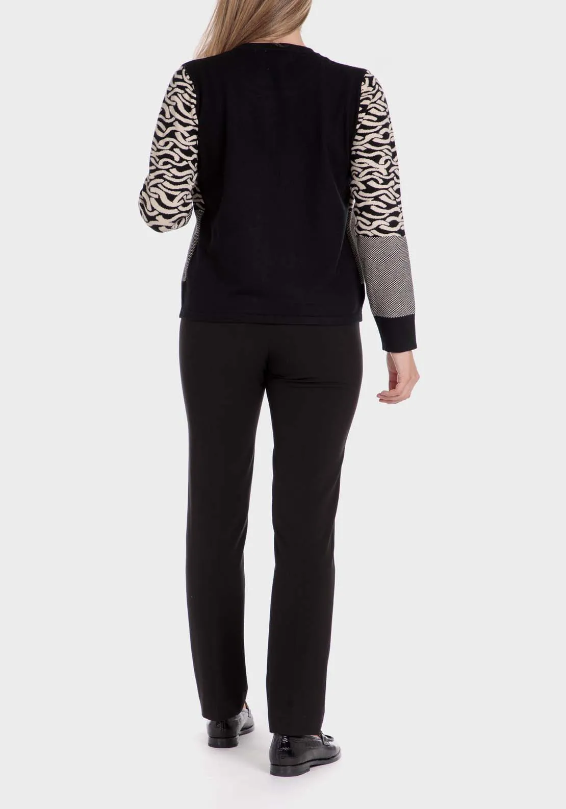 Faux Knitted Twinset - Black