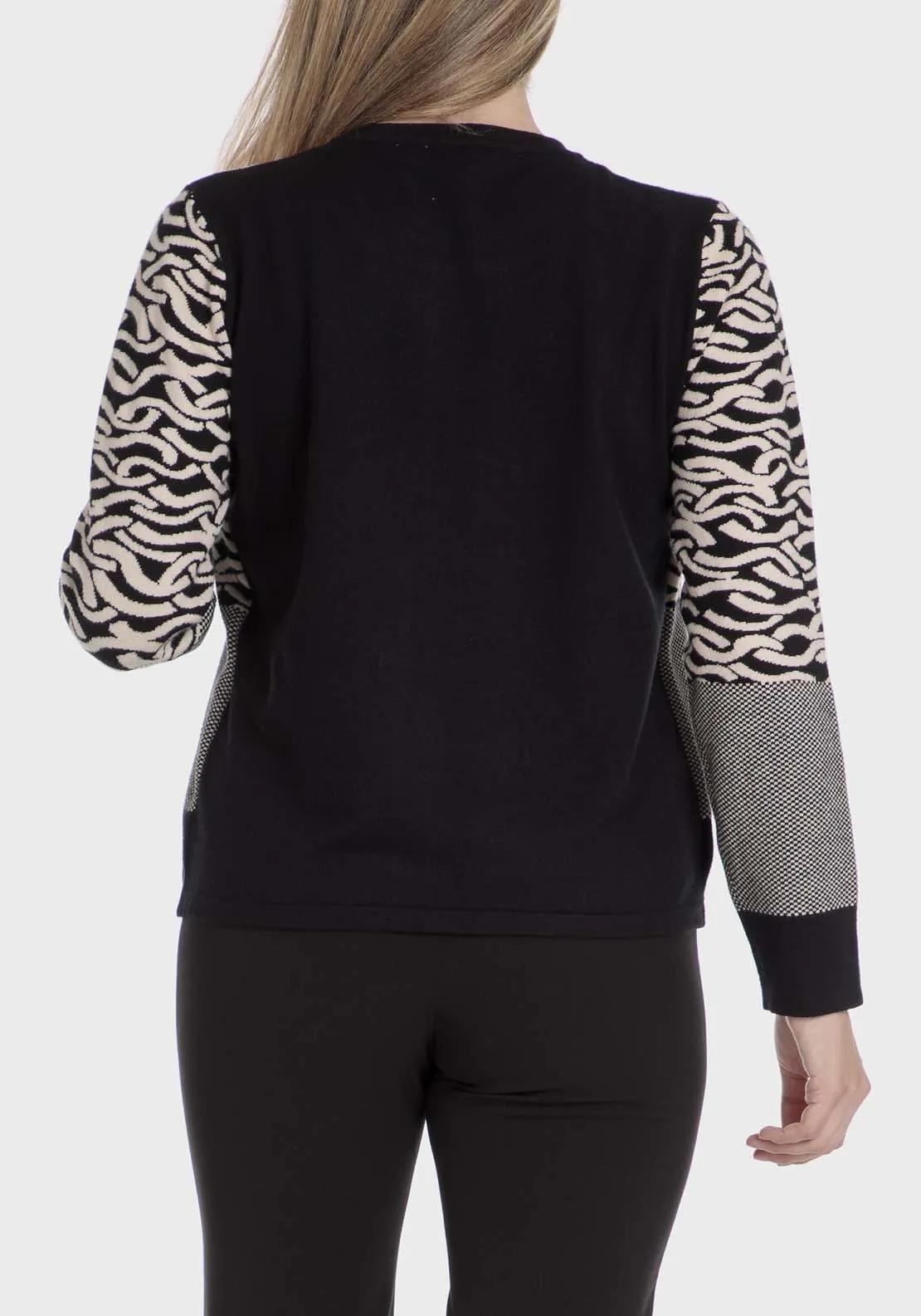Faux Knitted Twinset - Black