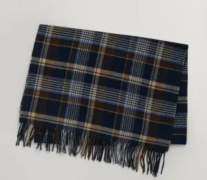 GANT Woven Checked Scarf in Marine