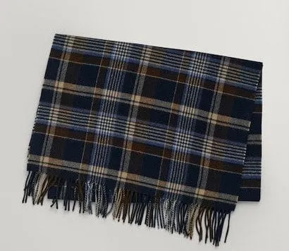 GANT Woven Checked Scarf in Marine