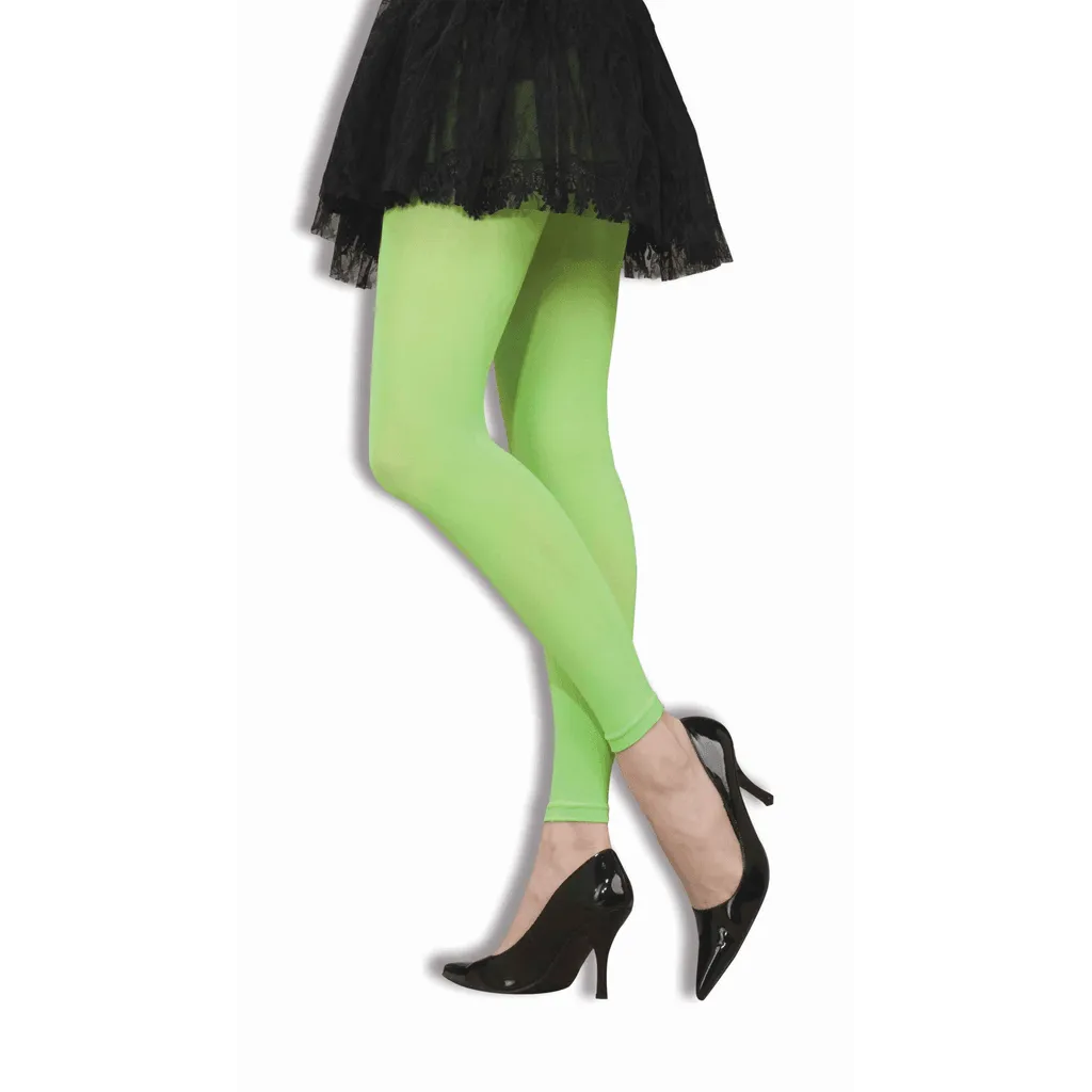 Green Footless Neon Tights