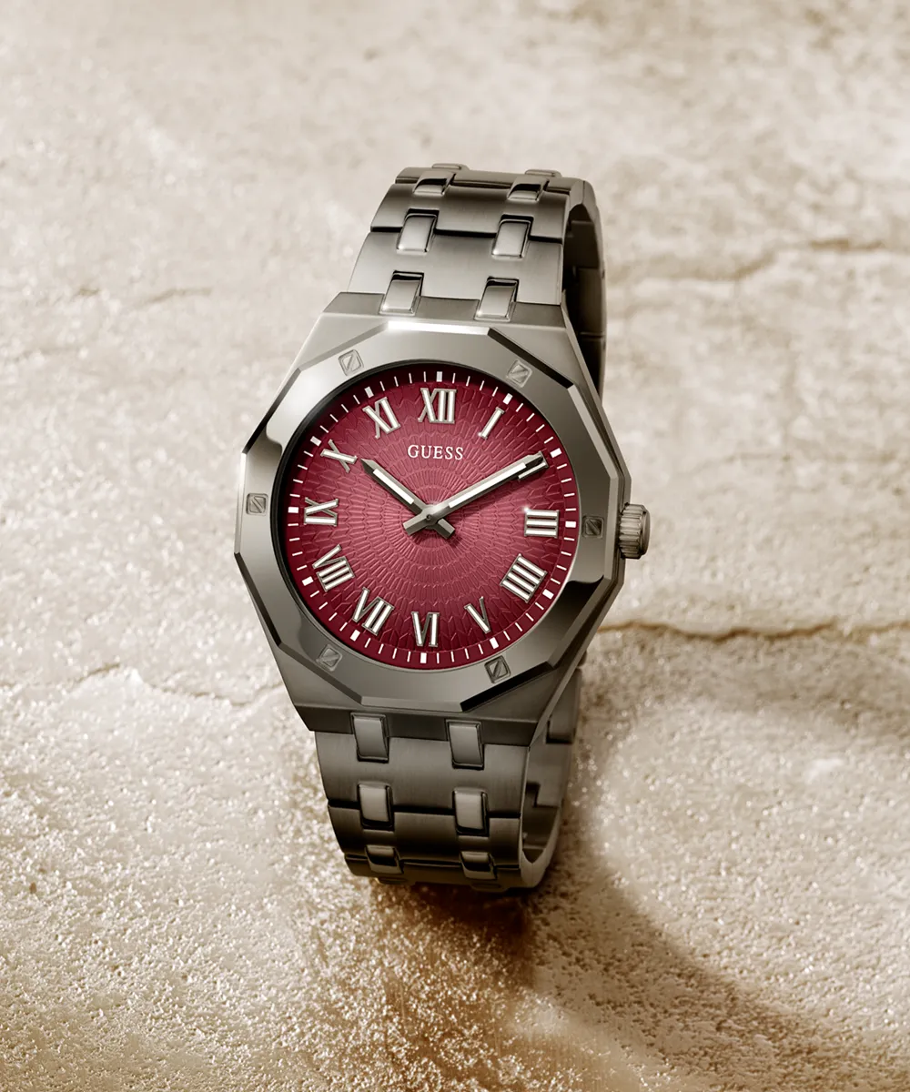 GUESS Mens Gunmetal Analog Watch