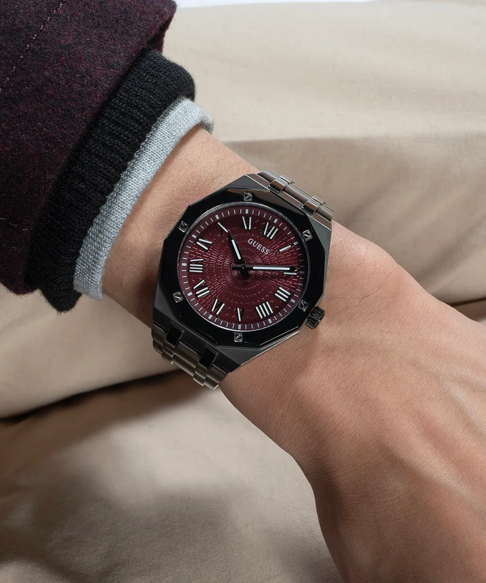 GUESS Mens Gunmetal Analog Watch