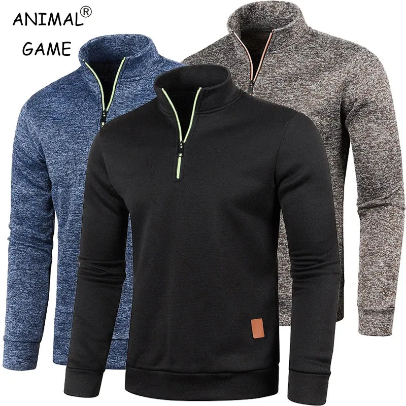 Half Zipper Pullover Turtleneck Streetwear