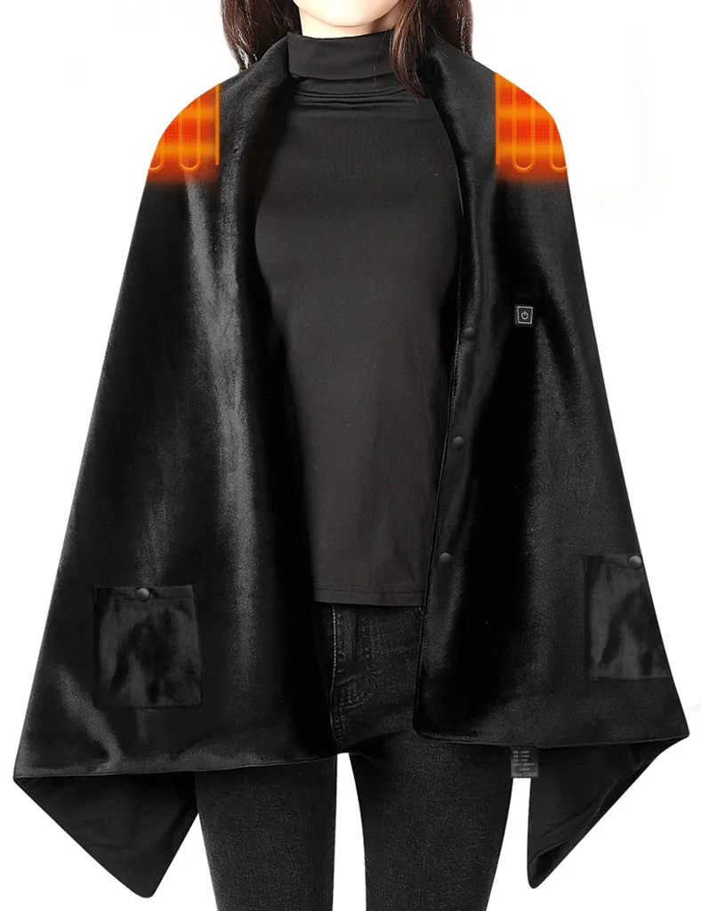Heated Poncho - 9 Hours Warmth & Adjustable Comfort for Cold Seasons