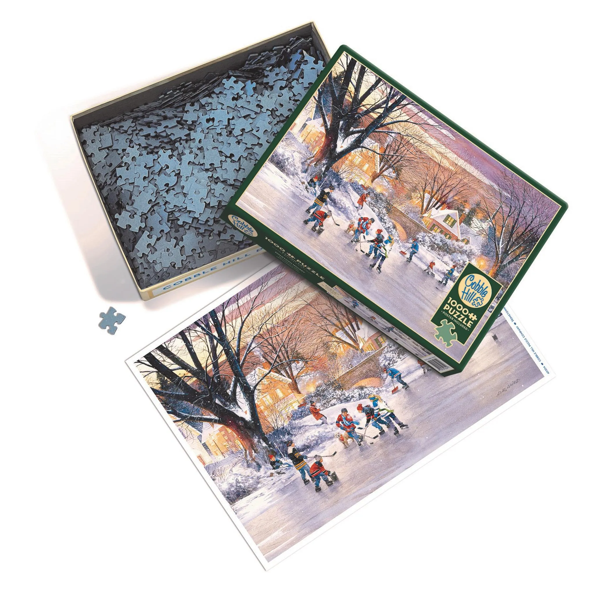 Hockey Pond Exclusive 1000 Piece Puzzle Cobble Hill